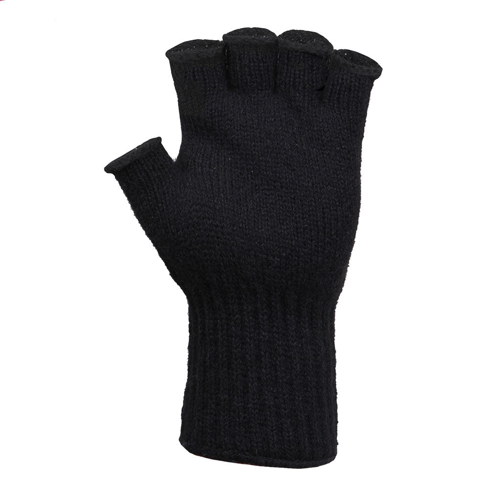 Rothco Black  Fingerless Wool Gloves 8411