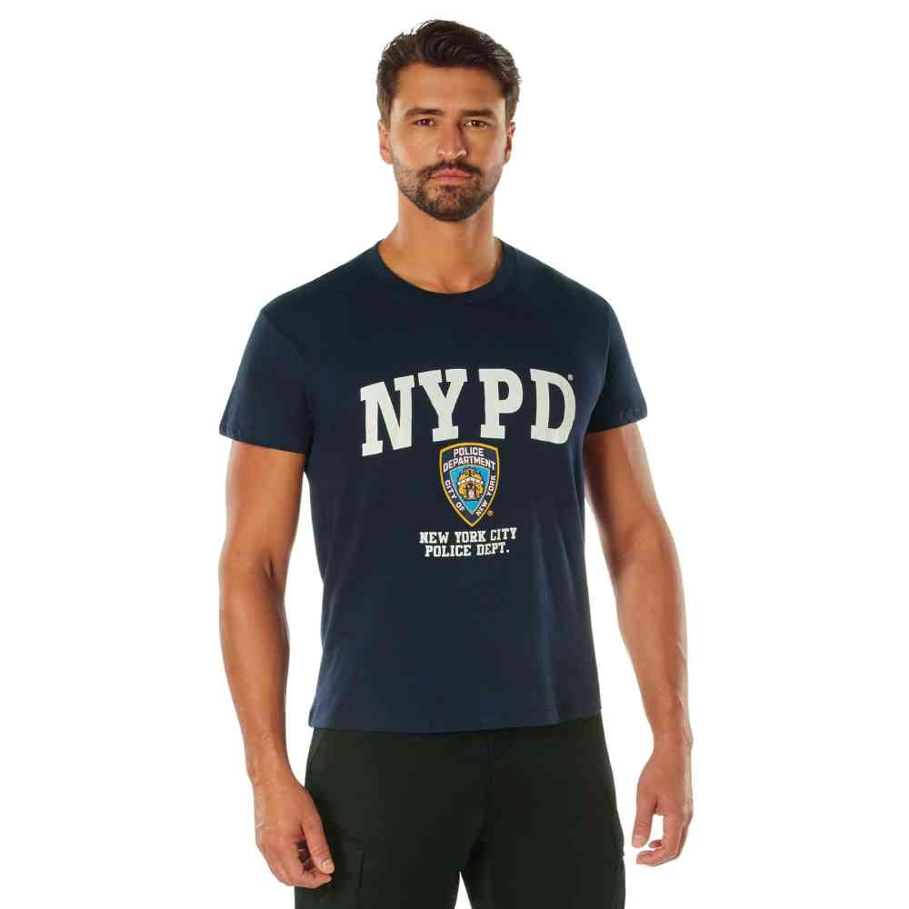 NYPD Full Chest Color Shield Navy T-shirt 6638