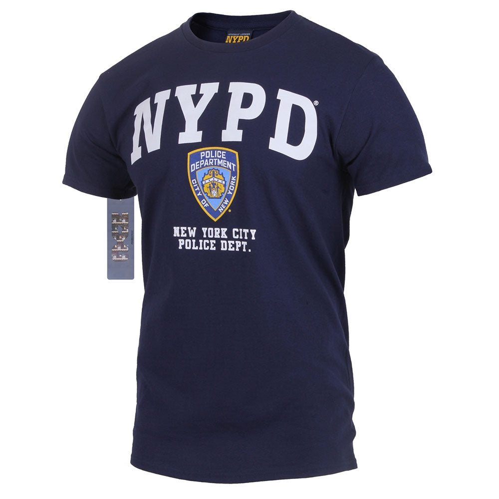 NYPD Full Chest Color Shield Navy T-shirt 6638