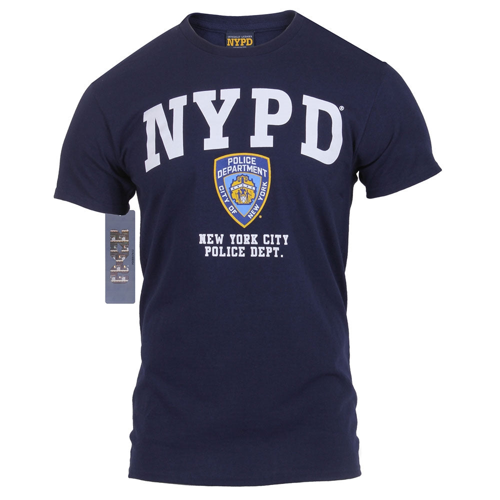 NYPD Full Chest Color Shield Navy T-shirt 6638
