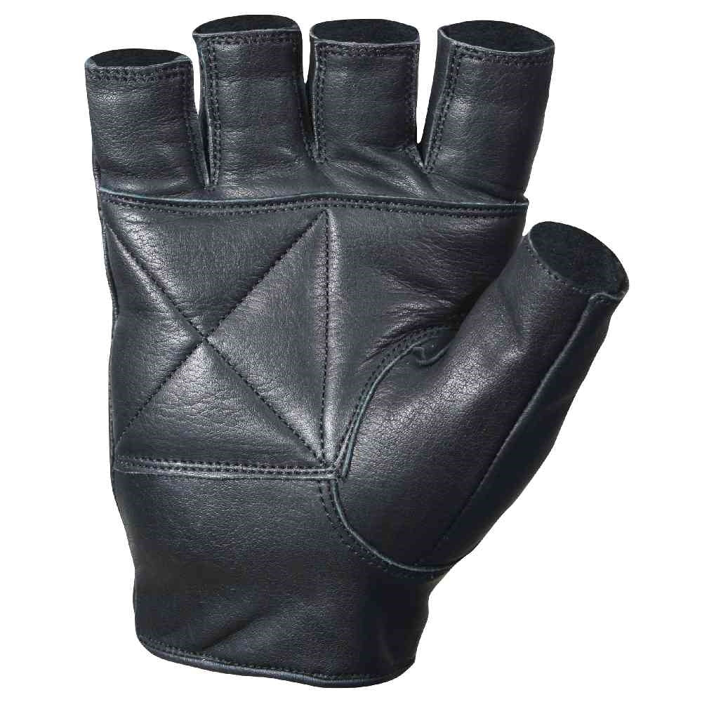 Rothco Black Leather Biker Gloves - 3498