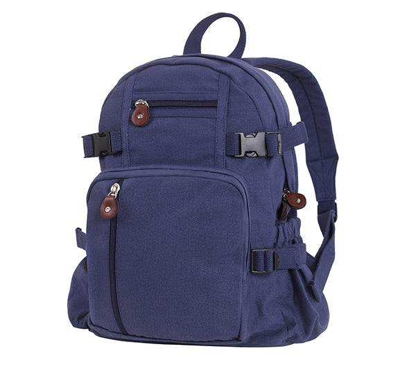 Rothco Navy Vintage Canvas Compact Backpack 8558
