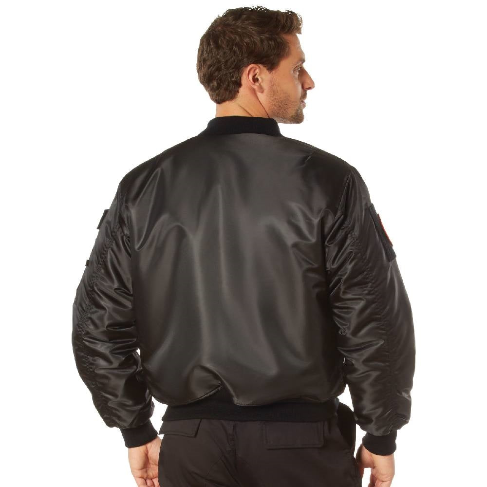 Rothco Black MA-1 Flight Jacket with Patches 7250