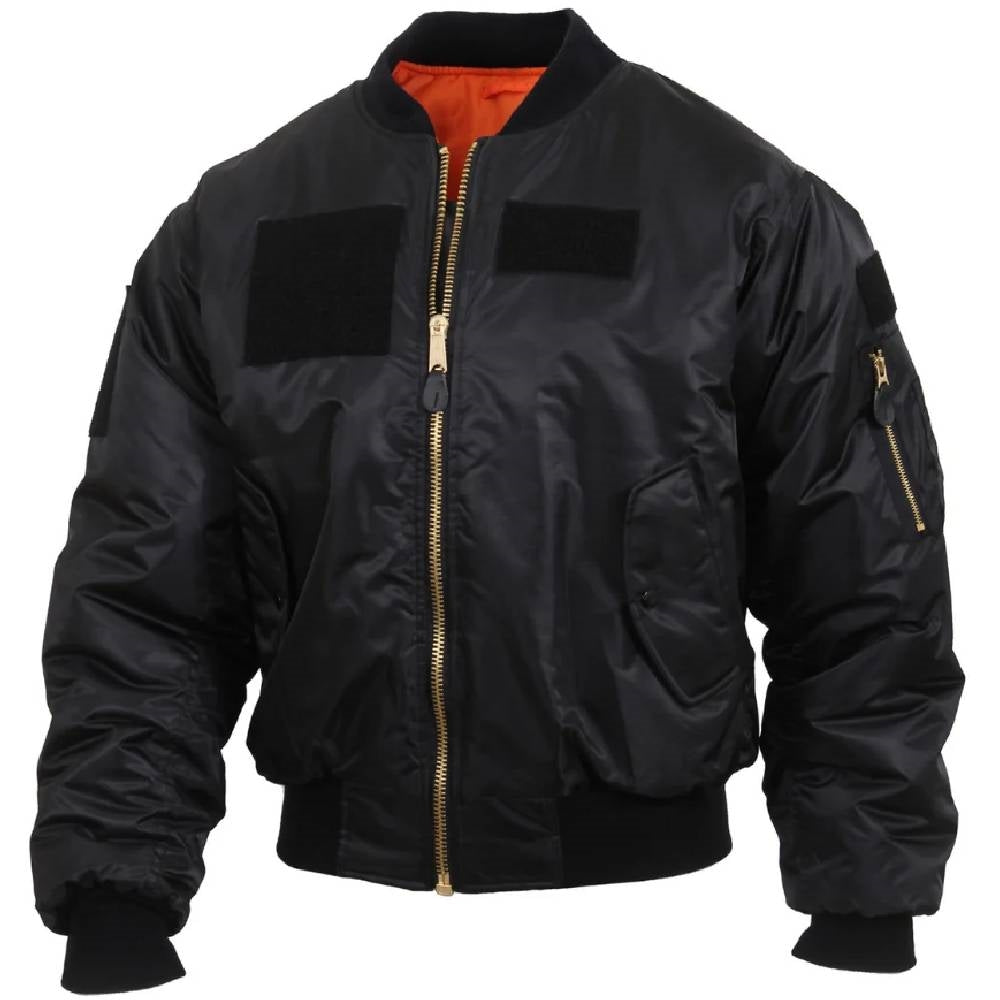 Rothco Black MA-1 Flight Jacket with Patches 7250