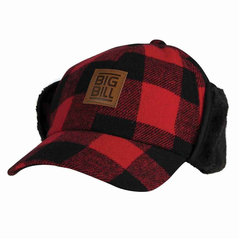 Big Bill Plaid Wool Hunting Hat with Ear Flaps BBHHAT2