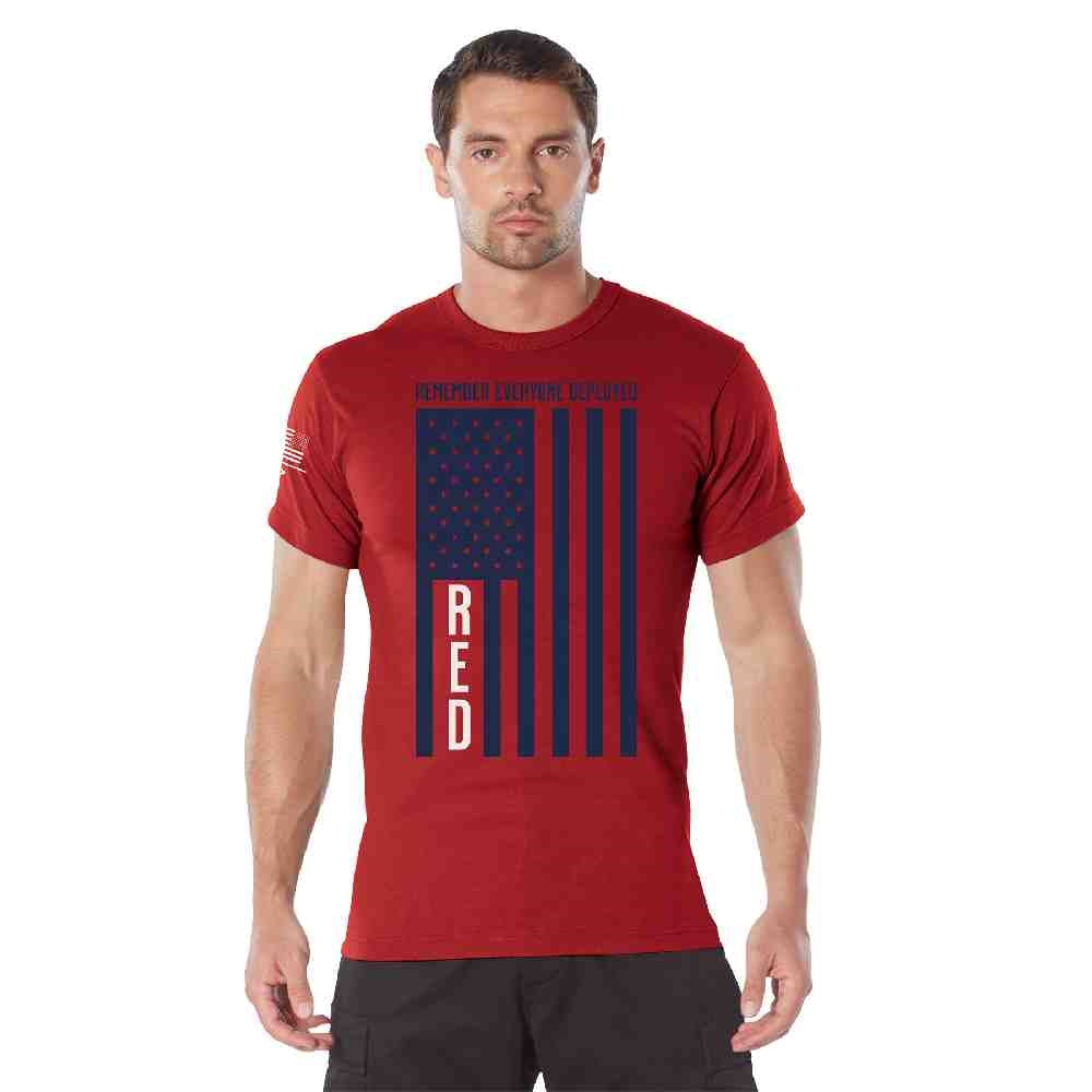 Rothco R.E.D. T-Shirt With Solid Blue Flag 11830