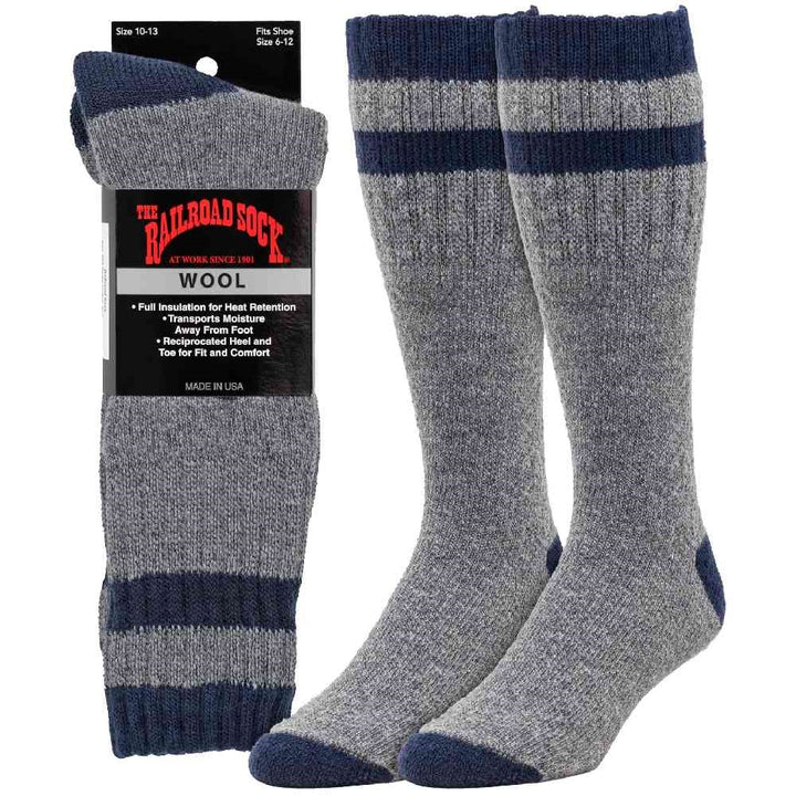Railroad Socks Outdoor Striped Wool Boot Socks 2962
