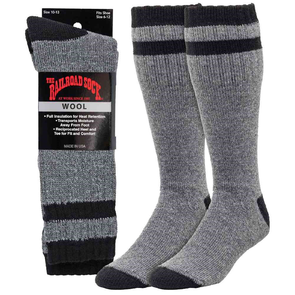 Railroad Socks Outdoor Striped Wool Boot Socks 2962
