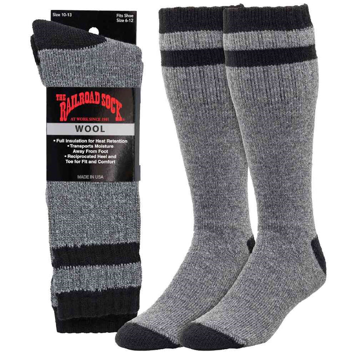 Railroad Socks Outdoor Striped Wool Boot Socks 2962