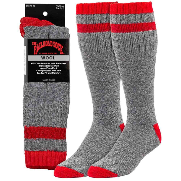 Railroad Socks Outdoor Striped Wool Boot Socks 2962