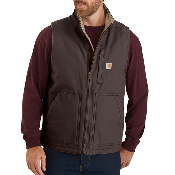 Carhartt Washed Duck Sherpa Lined Mock Neck Vest 104277