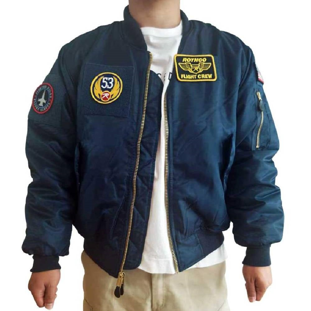 Rothco Navy Blue MA-1 Flight Jacket with Patches 77255