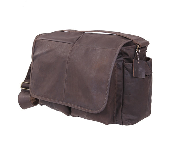 Rothco Brown Leather Classic Messenger Bag - 91480
