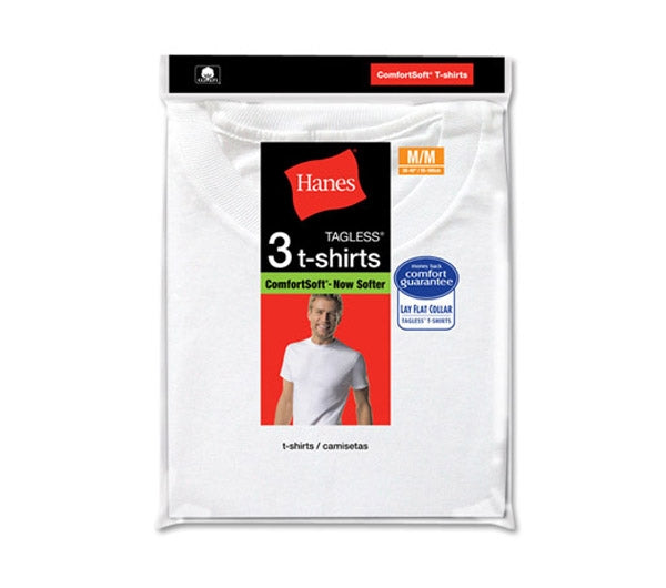Hanes 3 Pack White Crew Neck T-Shirt - 2135