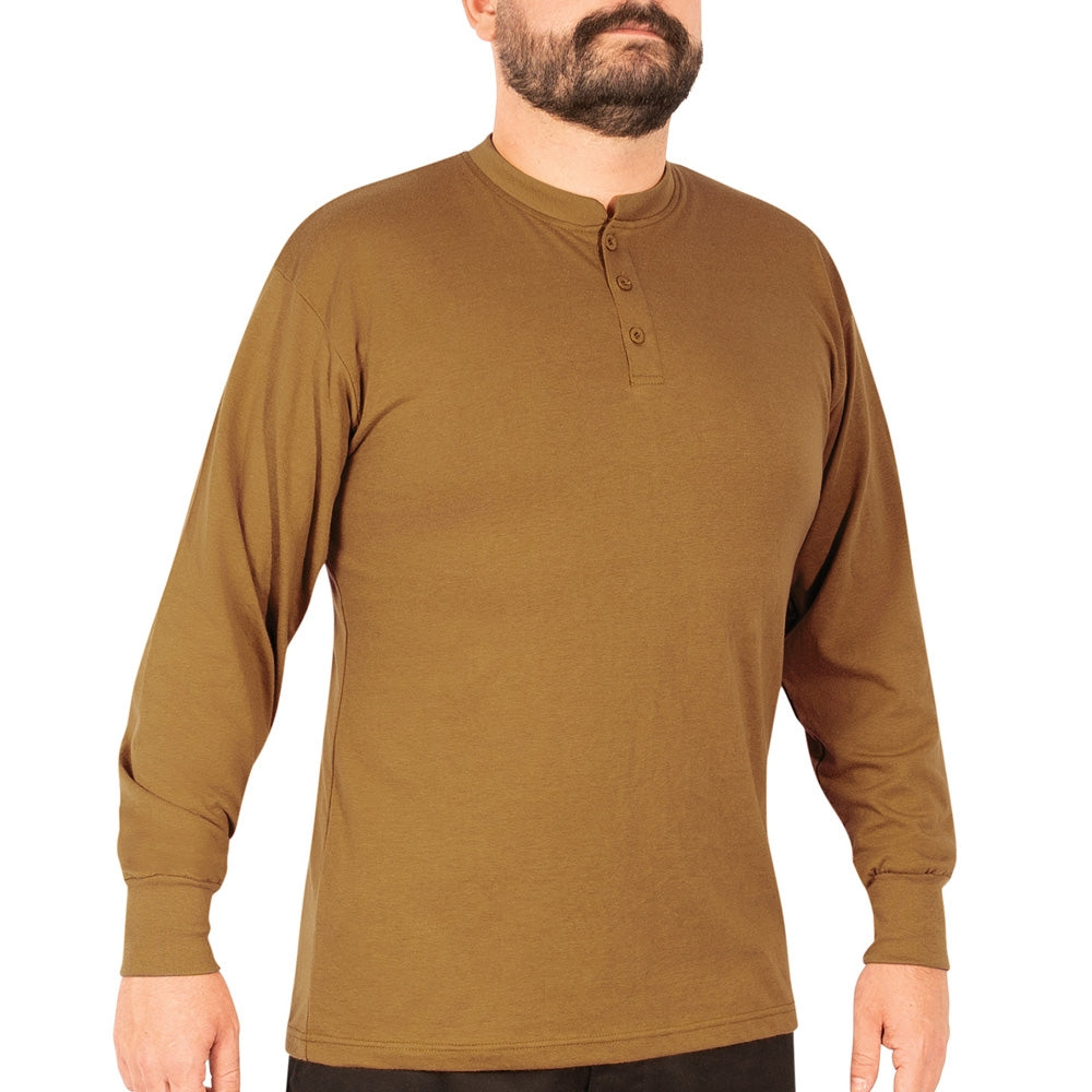 Rothco Brown Long Sleeve Henley T-Shirt 21030