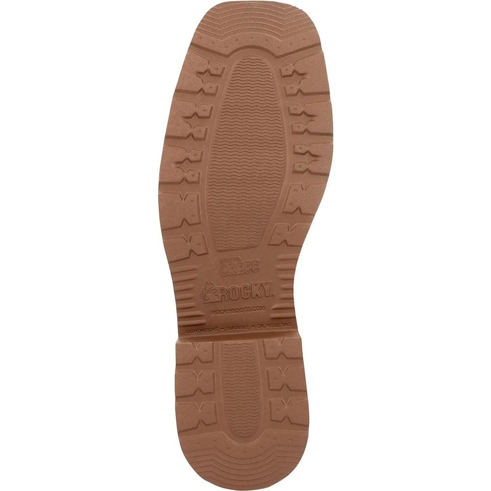 Rocky MonoCrepe Square Steel Toe Waterproof Pull On Slip Resistant Western Boot RKW0431