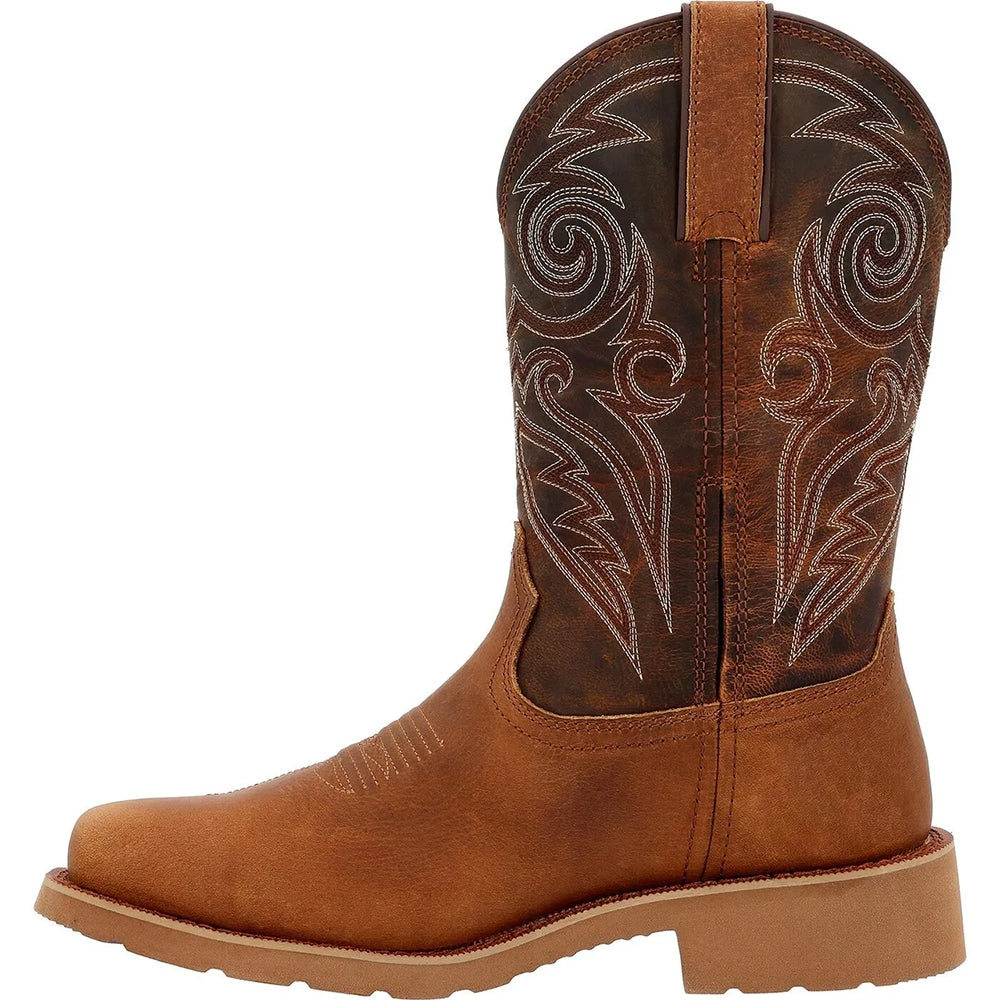 Rocky MonoCrepe Square Steel Toe Waterproof Pull On Slip Resistant Western Boot RKW0431