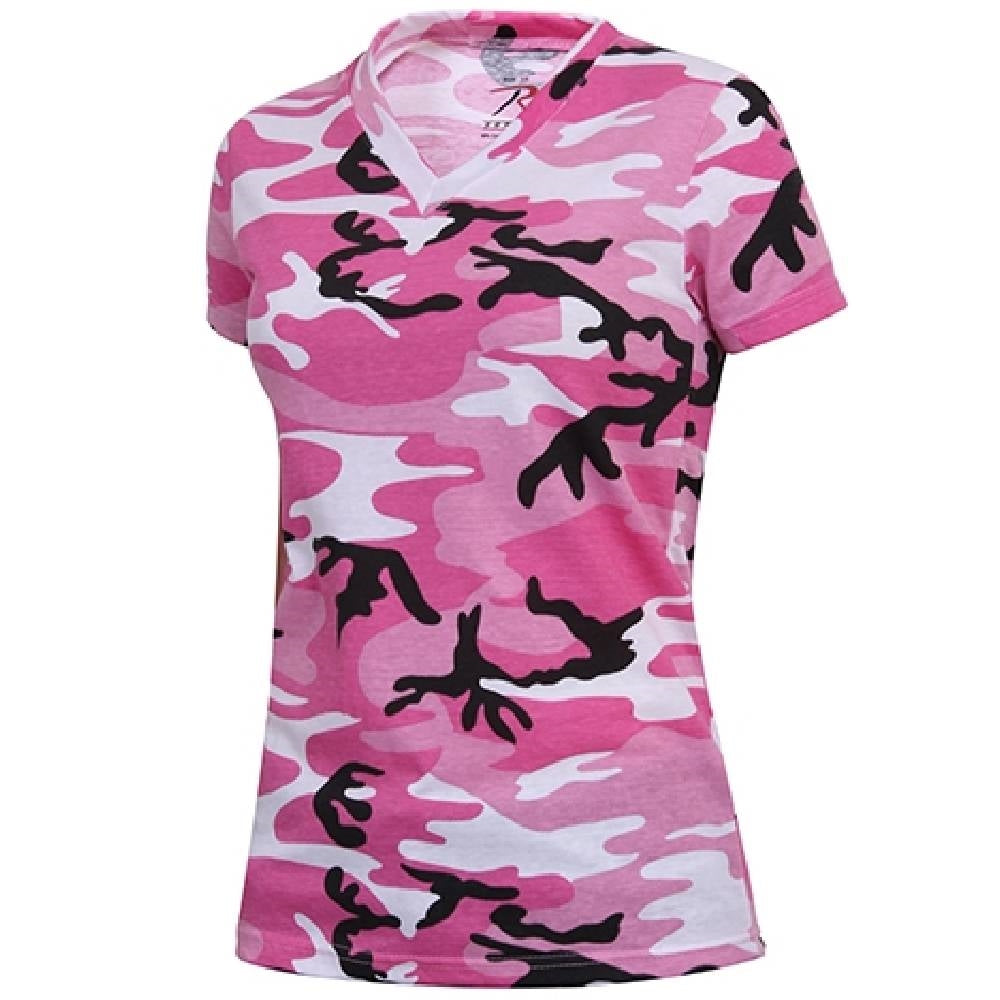Rothco 5654 Women Pink Camo V-Neck T-Shirt