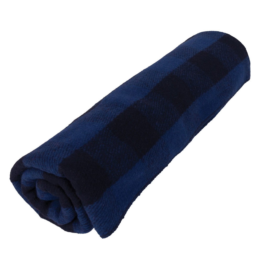 Rothco Blue Plaid Wool Blanket 11460
