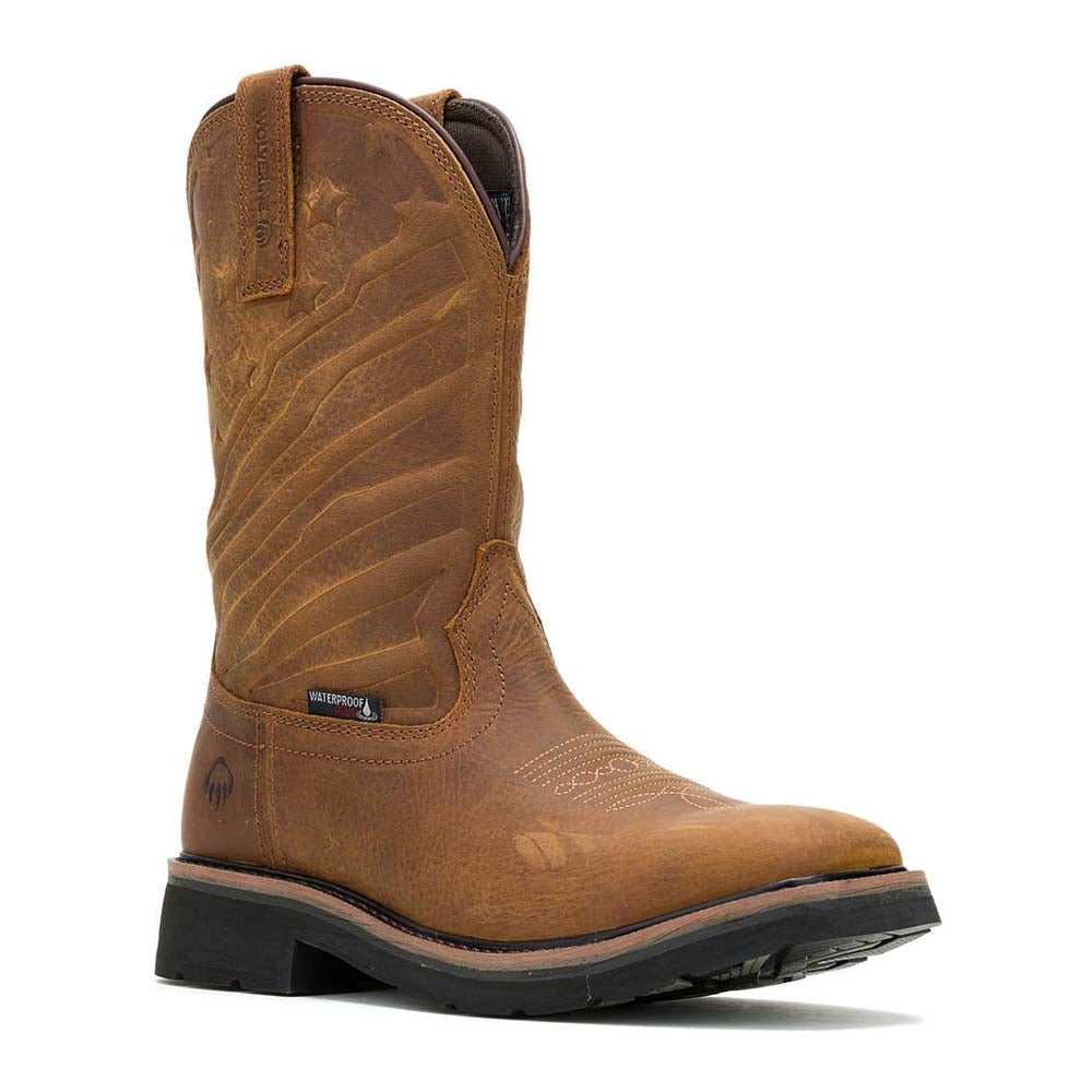 Wolverine Rancher Flag LX Soft Toe Waterproof Western Wellington Pull On Work Boot W240056