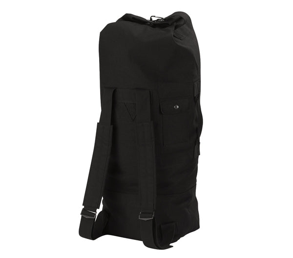 Rothco Black Canvas Double Strap Duffle Bag - 2485