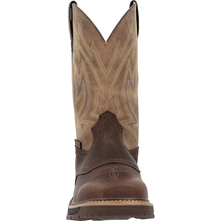 Rocky Ride LTE Soft Toe Waterproof Pull On Slip Resistant Western Work Boot RKW0476