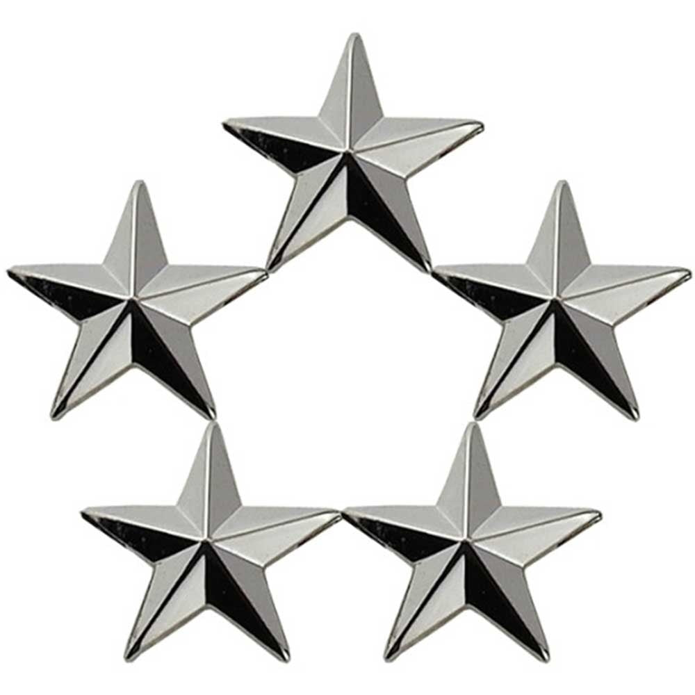 Five Stars Cluster 7/16 Inch Insignia and Clutch Backs 4479