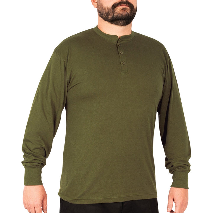 Rothco Olive Drab Long Sleeve Henley T-Shirt 21025