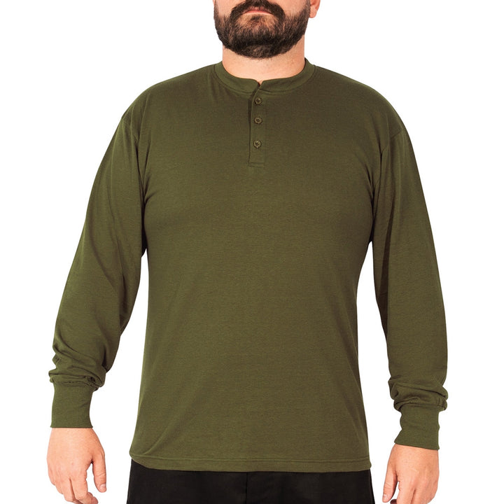 Rothco Olive Drab Long Sleeve Henley T-Shirt 21025