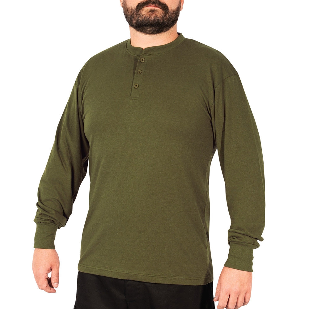 Rothco Olive Drab Long Sleeve Henley T-Shirt 21025
