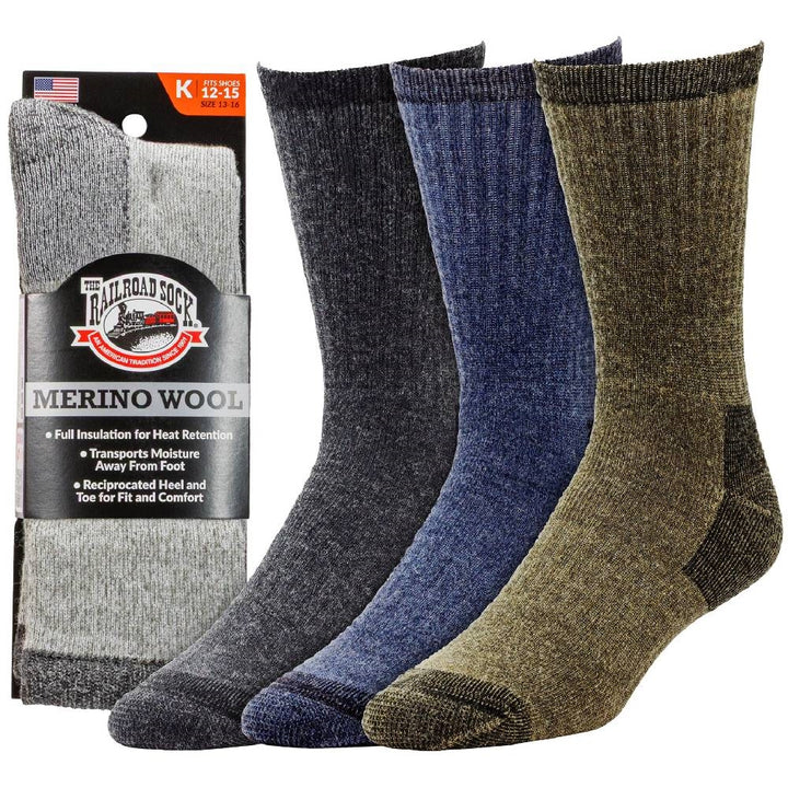 Railroad Socks Merino Wool Crew Socks  2965K