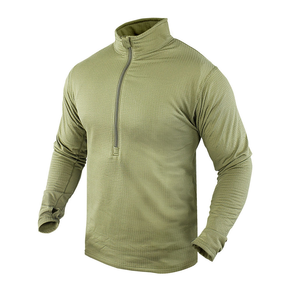 Condor Base II Zip Pullover 603 Grid Fleece with Thumb Holes