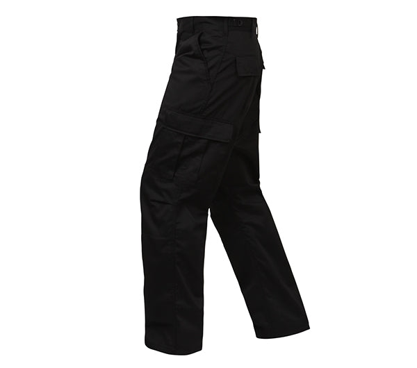 Rothco Black Relaxed Fit Zipper Fly BDU Pants - 2971