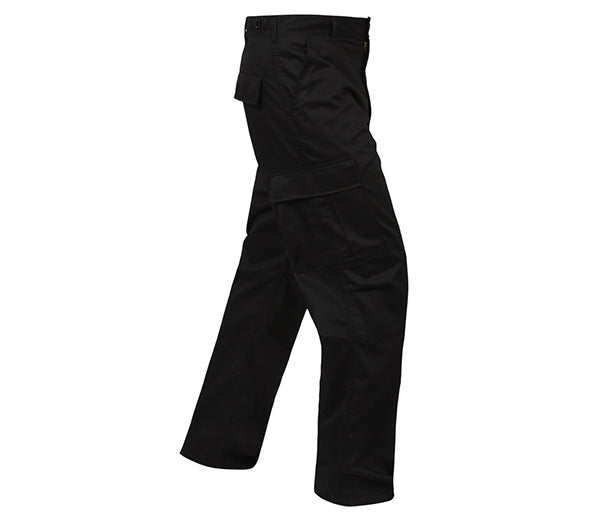 Rothco Black Relaxed Fit Zipper Fly BDU Pants - 2971