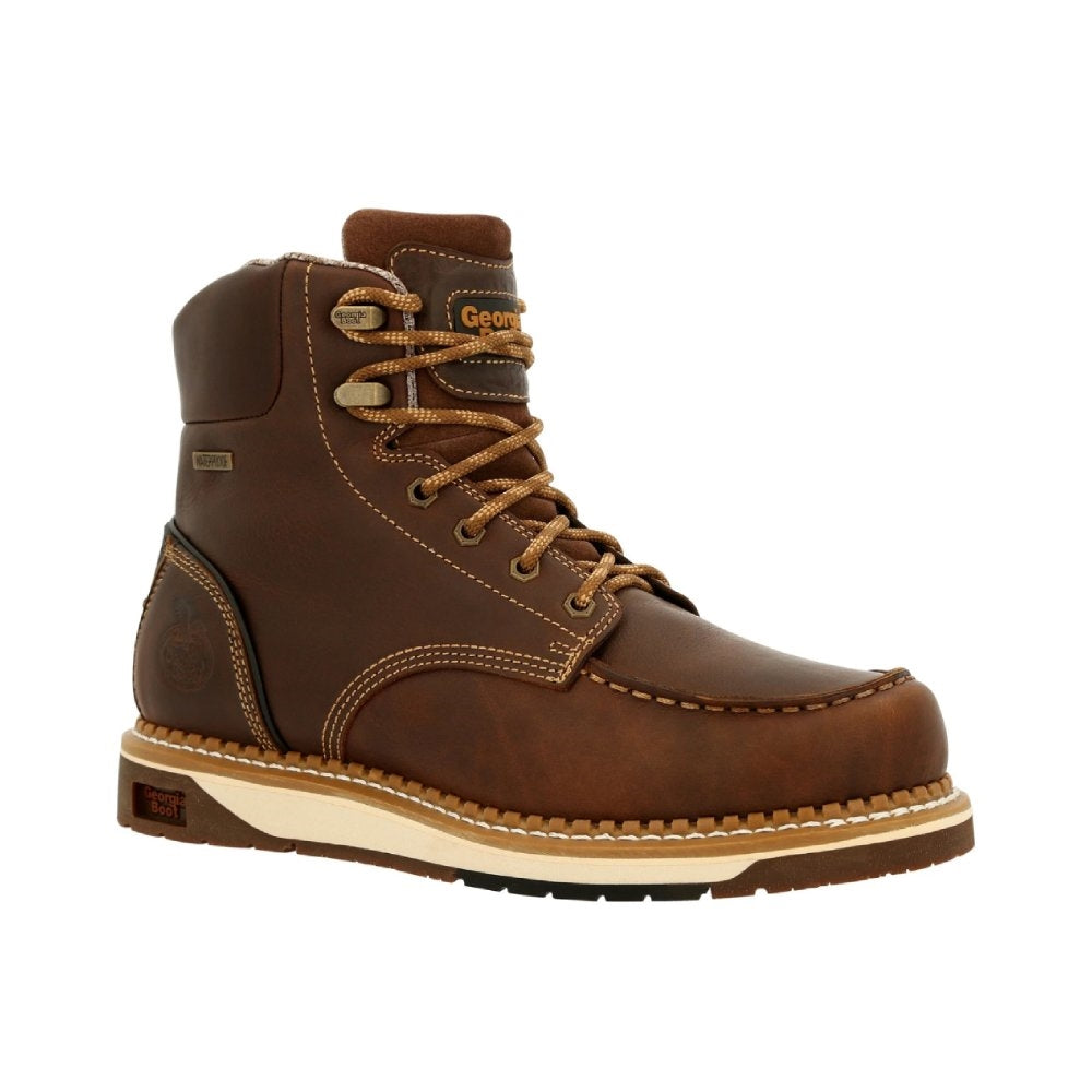 Georgia AMP LT Wedge Waterproof Lace Up Moc Toe Work Boot GB00429