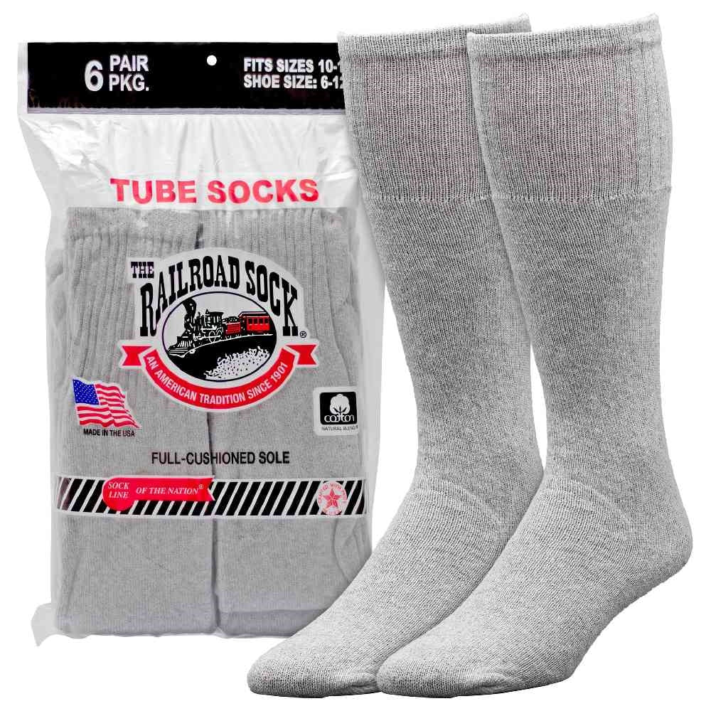 Railroad Socks Grey Tube Socks 6077
