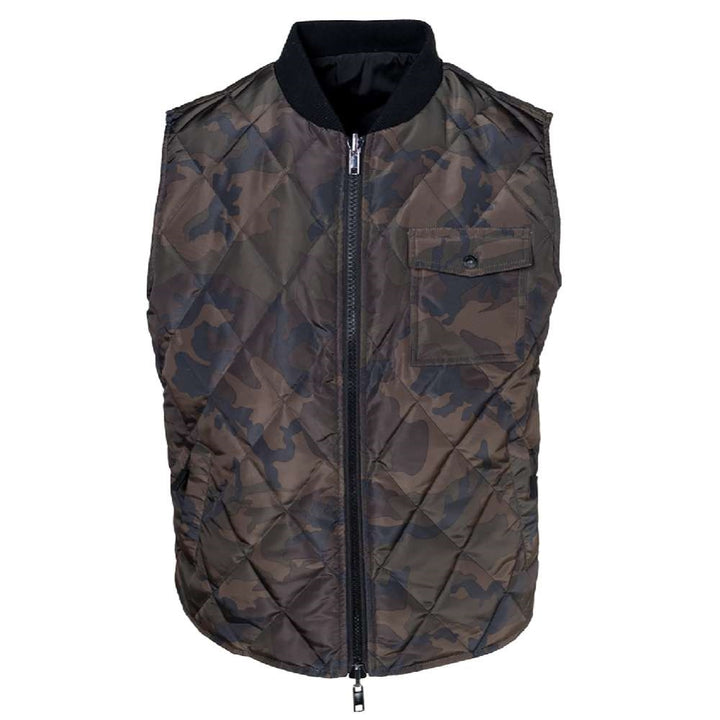 Schott Reversible Quilted Down Filled Vest 9262DV-BK