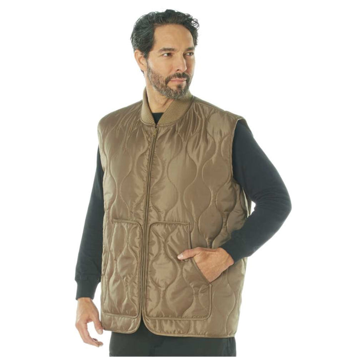 Rothco Coyote Brown Quilted Woobie Vest 20460