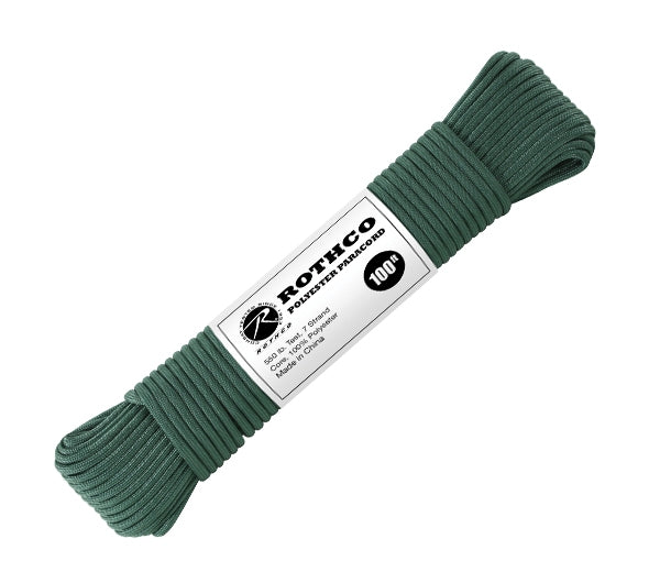 Rothco Green 100 Foot Polyester Paracord - 30807