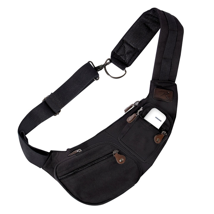 Rothco Crossbody Black Canvas Sling Bag 24980