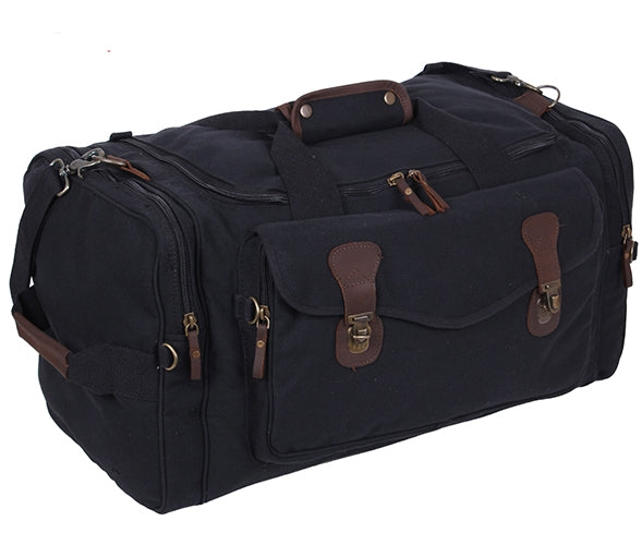 Rothco Black Canvas Long Weekend Bag 9611