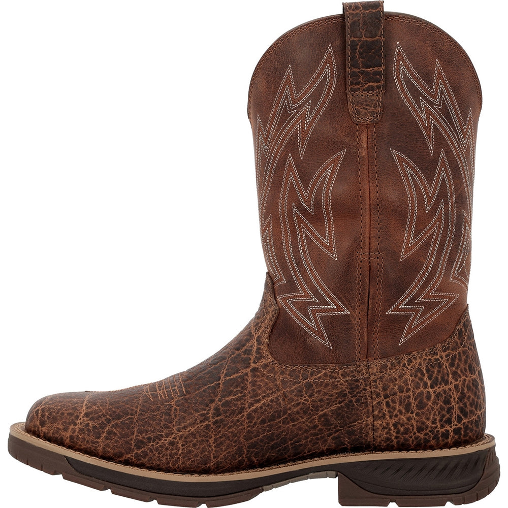 Rocky Ride LTE Carbon Toe Waterproof Pull On Slip Resistant Western Work Boot RKW0475