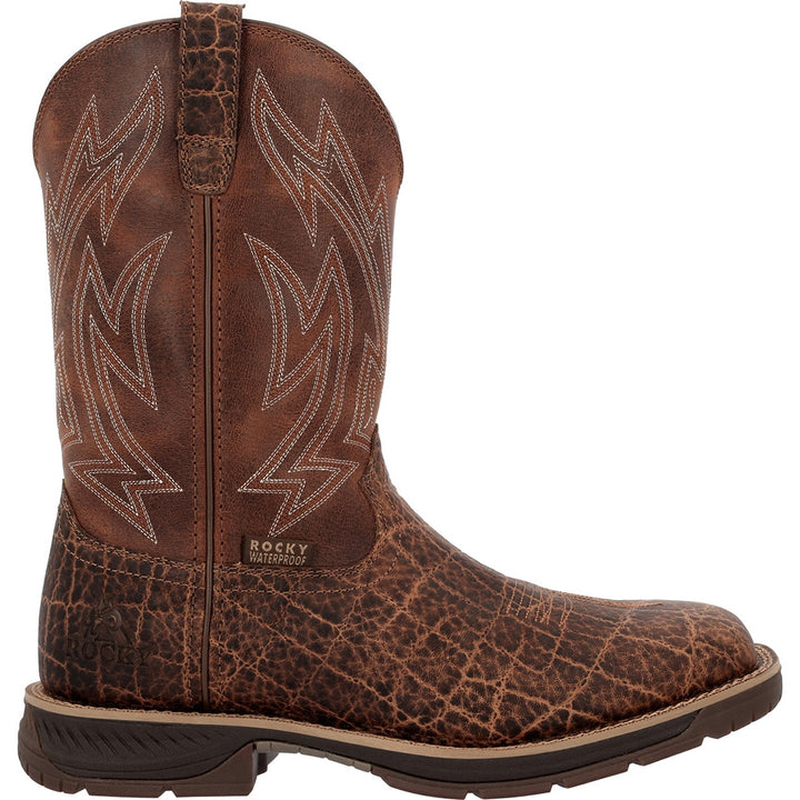Rocky Ride LTE Carbon Toe Waterproof Pull On Slip Resistant Western Work Boot RKW0475