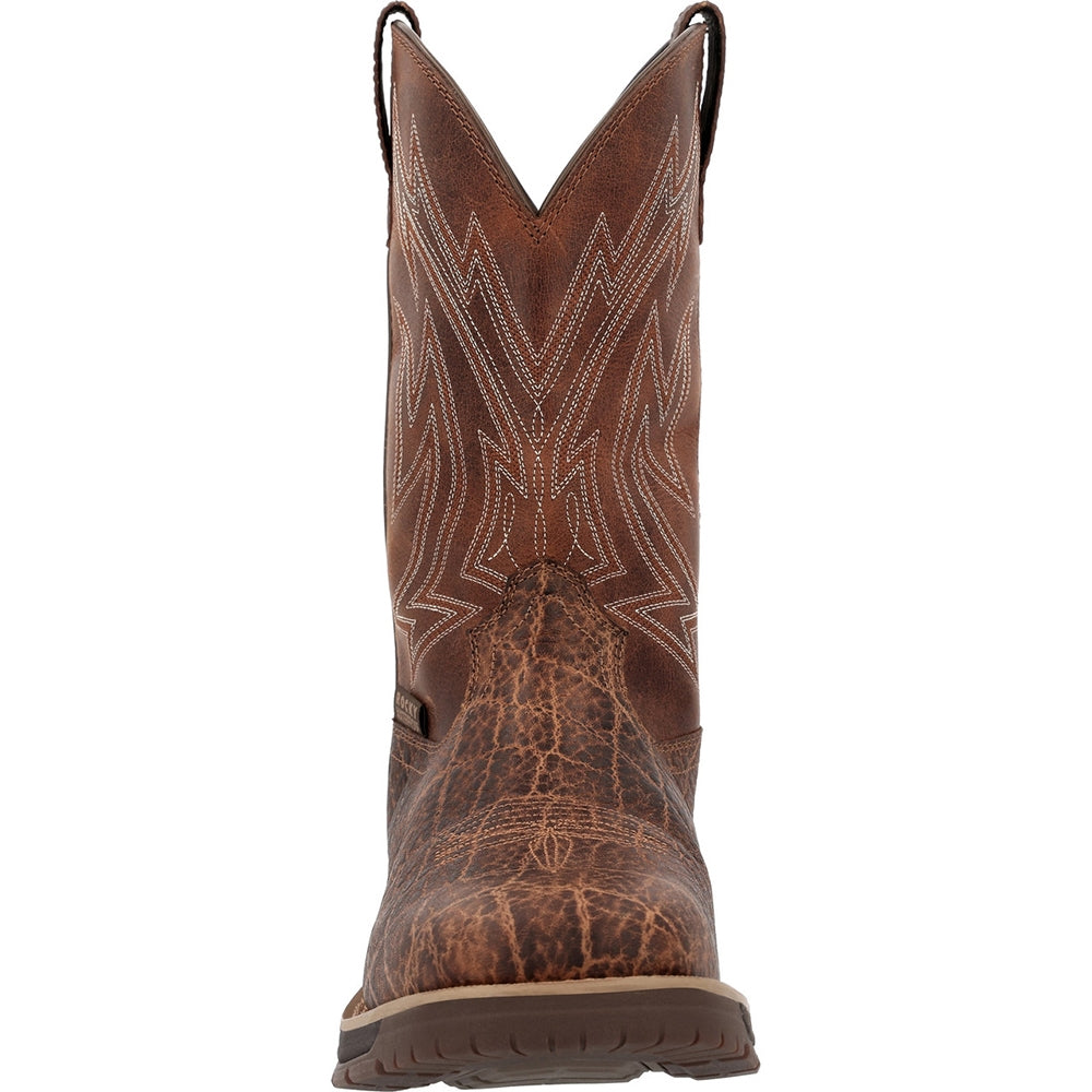 Rocky Ride LTE Carbon Toe Waterproof Pull On Slip Resistant Western Work Boot RKW0475