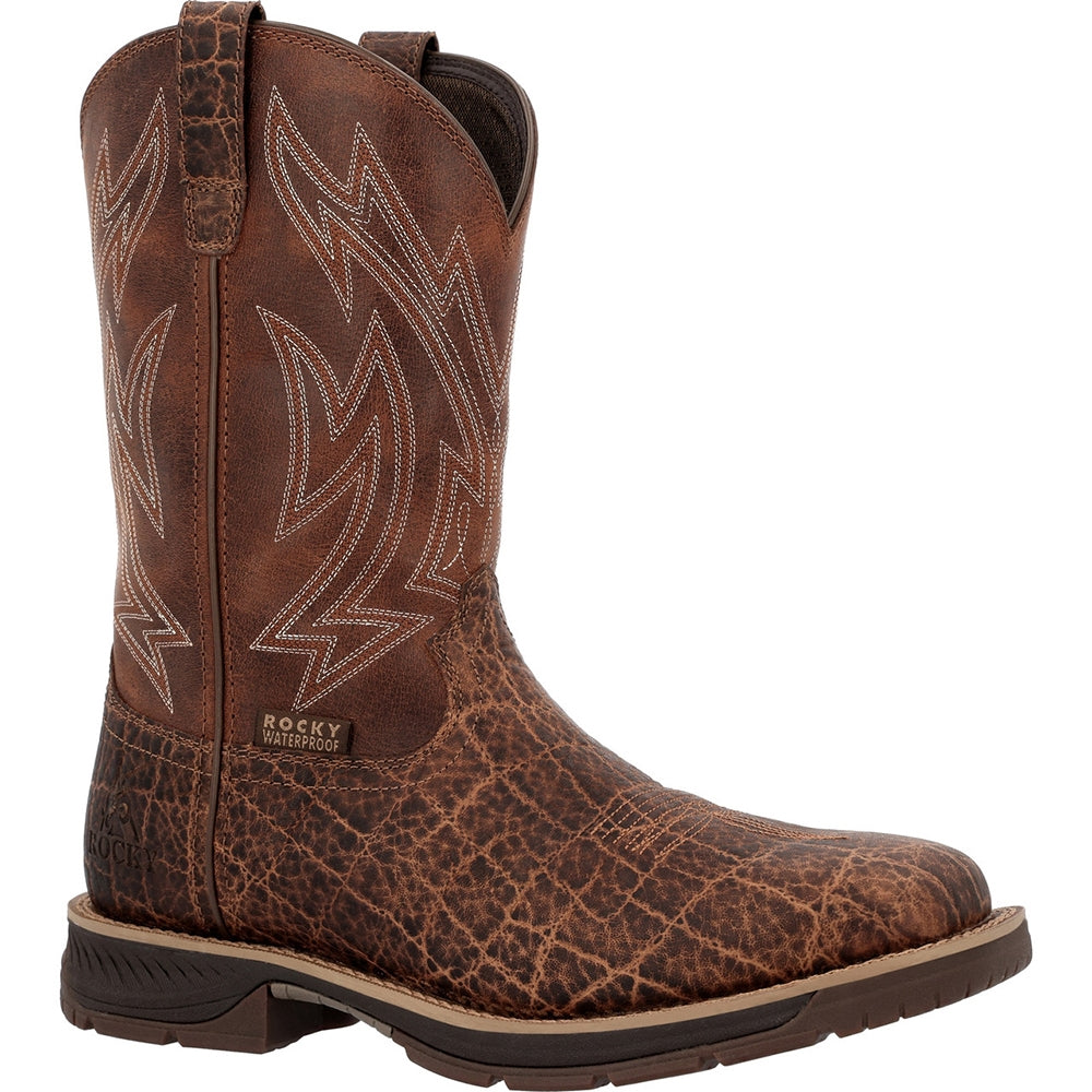 Rocky Ride LTE Carbon Toe Waterproof Pull On Slip Resistant Western Work Boot RKW0475