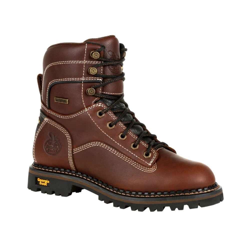 Georgia AMP LT Low Heel Logger Waterproof Lace Up Alloy Toe Work Boot GB00428