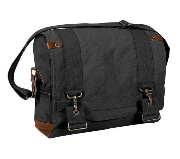 Rothco Black Vintage B-15 Pilot Messenger Bag - 9117