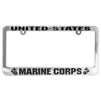 US Marine Corps Metalized Plastic License Plate Frame LFPM-01