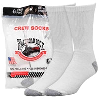 Railroad Socks White Crew Socks 6090