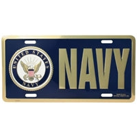 Mitchell Proffitt Navy Crest License Plate LN02